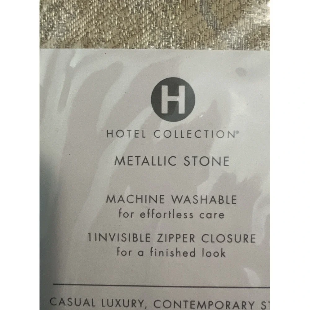 Hotel Collection Metallic Stone Standard Pillowsham Gold Silver (2) 20in x 28in
